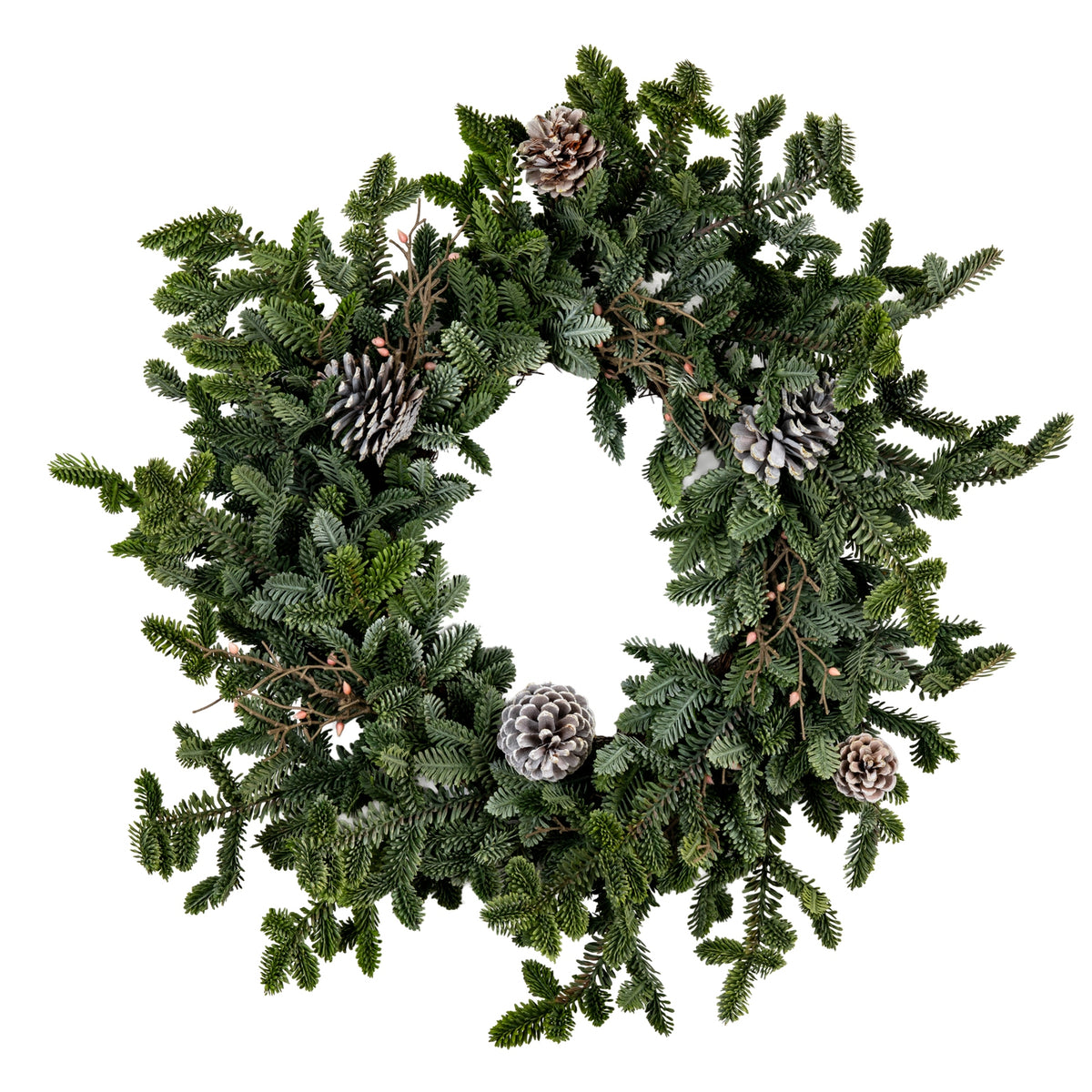 Woodland pine Christmas wreath with pinecones from the FindWell Christmas collection