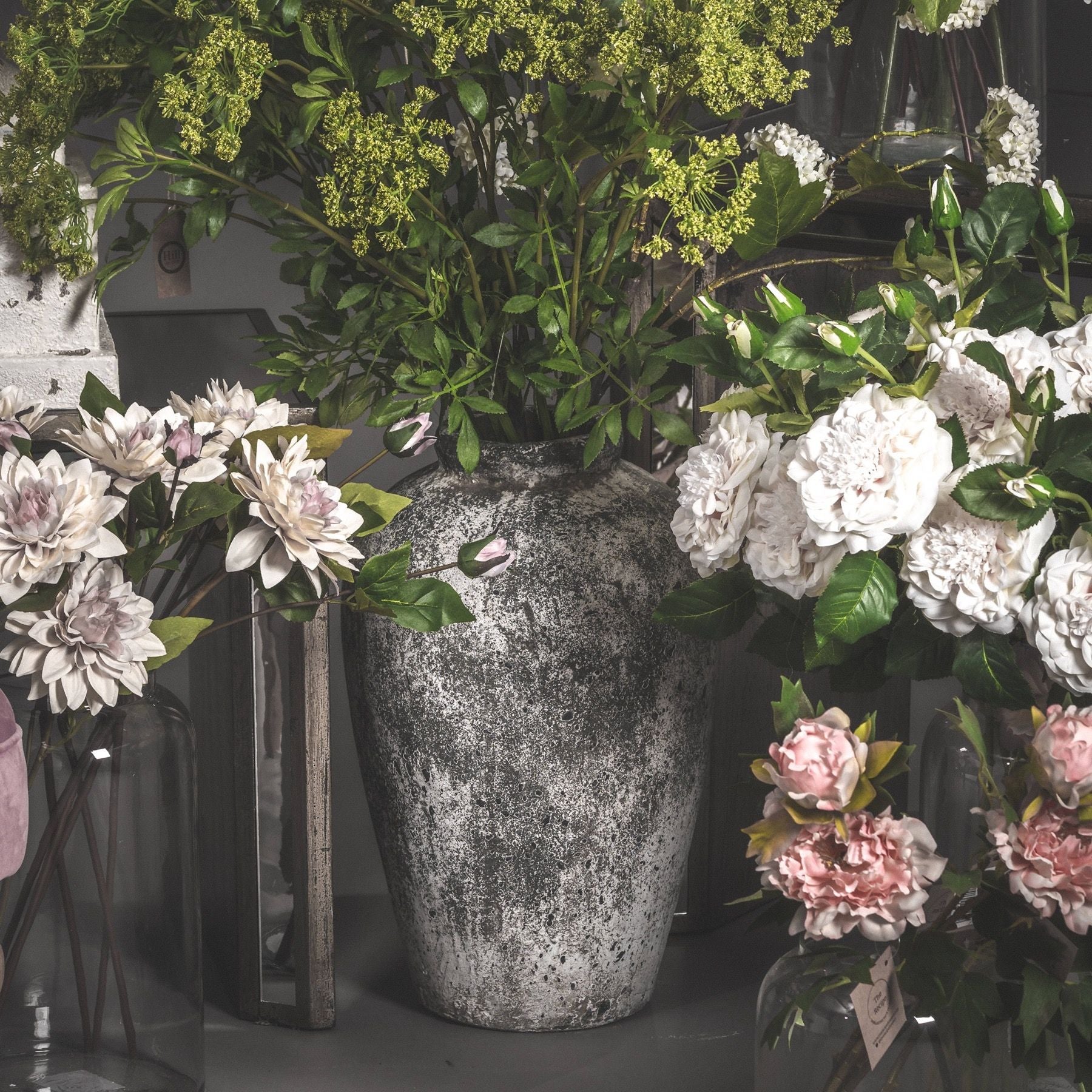 Aged Stone Tall Ceramic Vase – alternate view 5