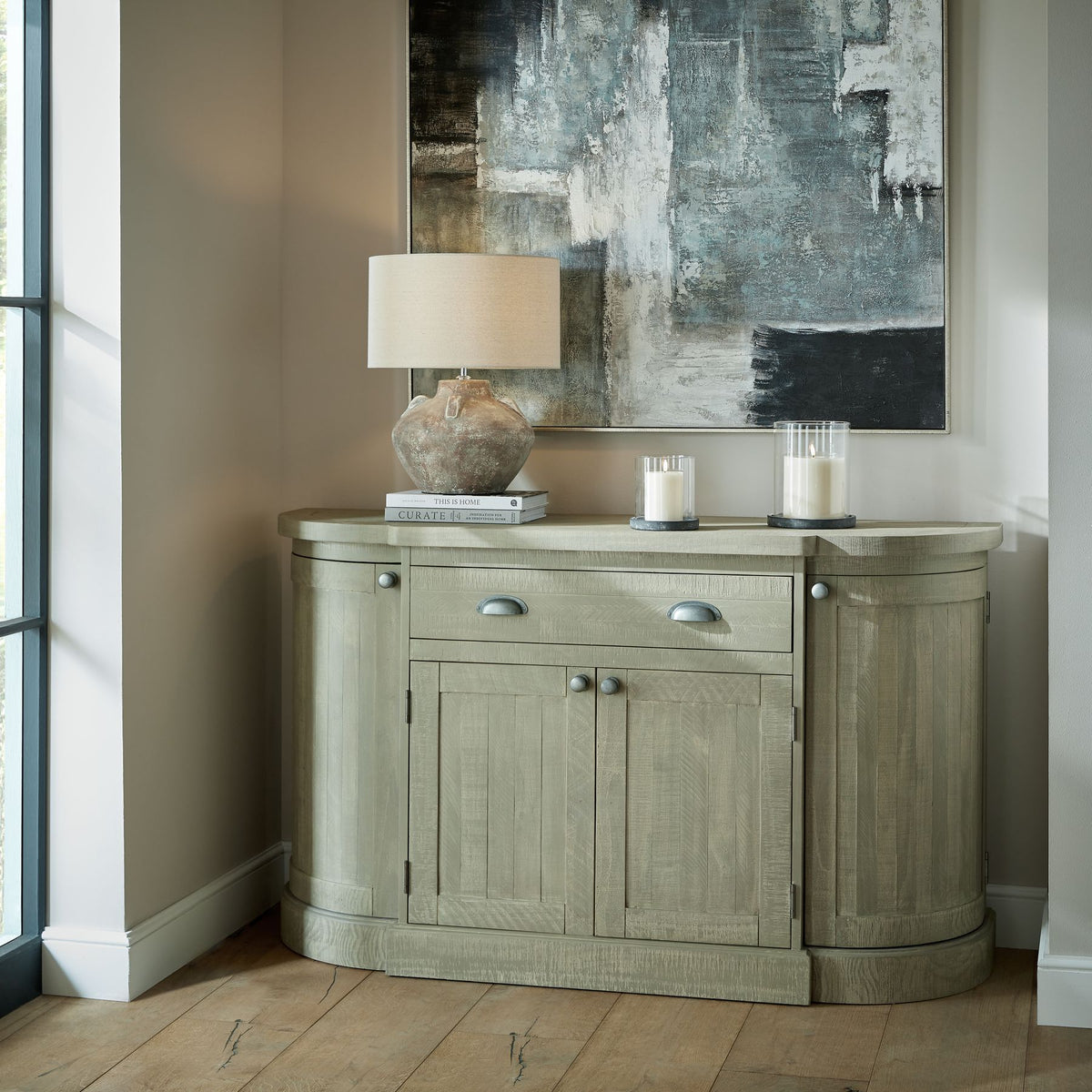 Amalfi Grey Large Hurricane Lantern – alternate view 4
