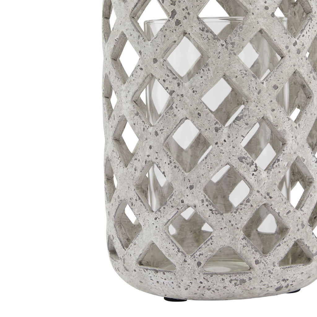 Grey Stone Effect Hurricane Lantern – alternate view 3