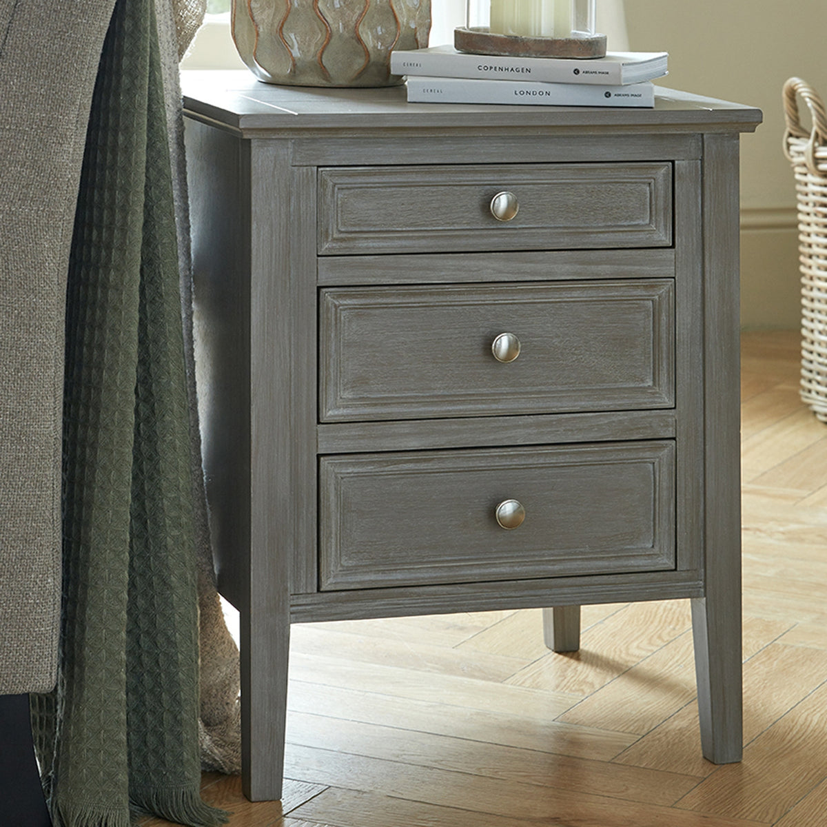 Serene Three-Drawer Bedside Table – alternate view 5