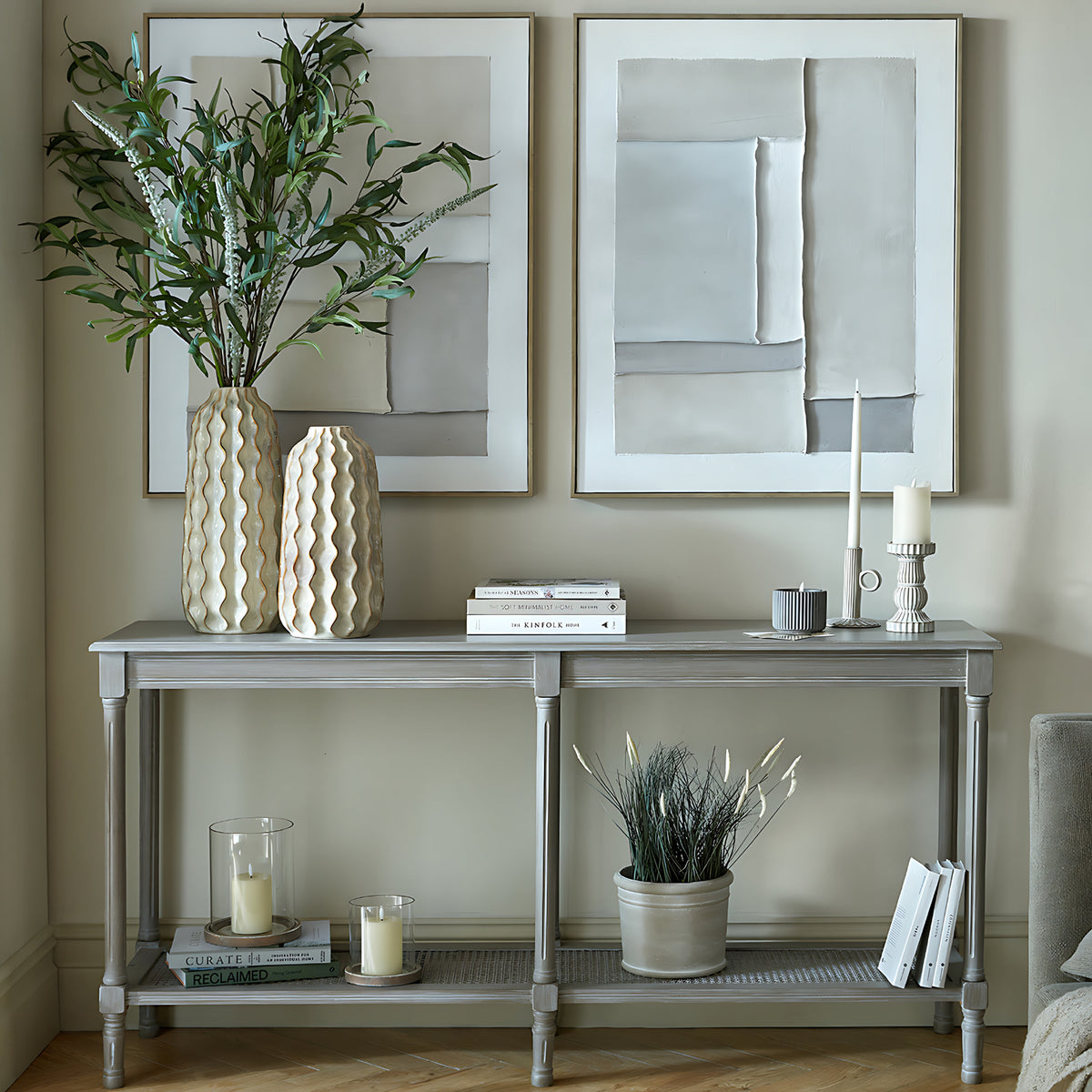 Serene Rattan Large Console Table