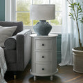 Camden Three-Drawer Round Side Table