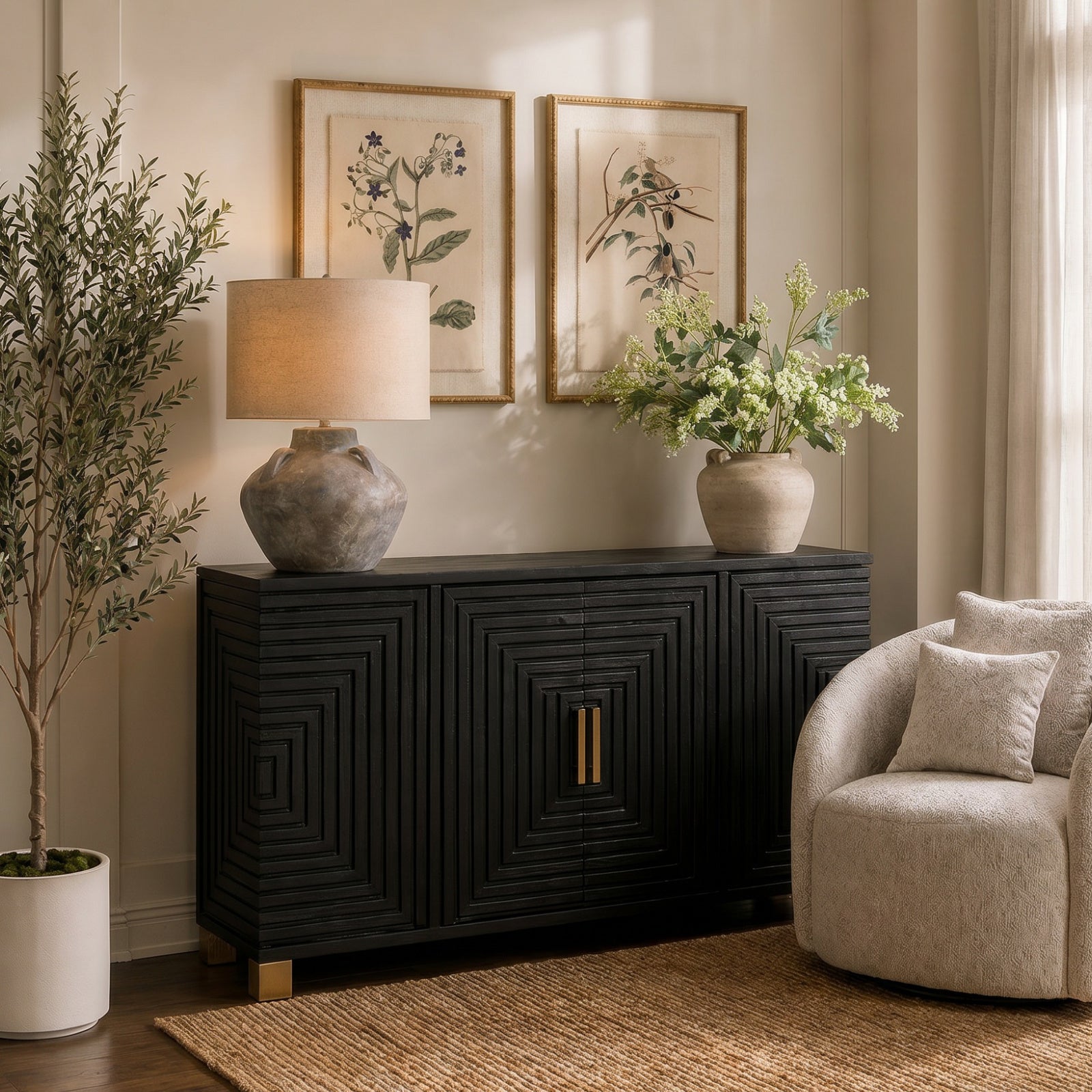 Lennox Black Two-Door Sideboard