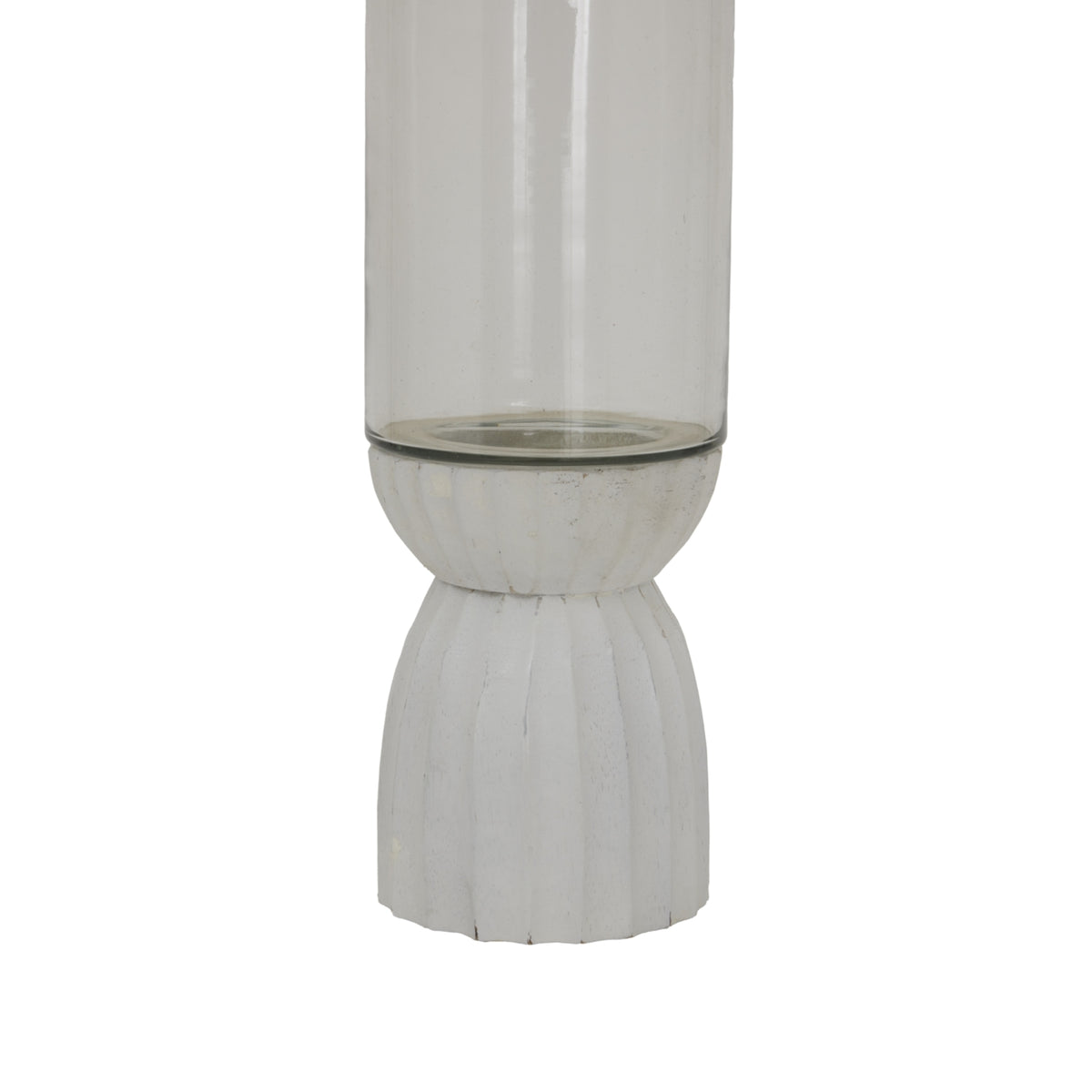 White Carved Hurricane Lantern detail