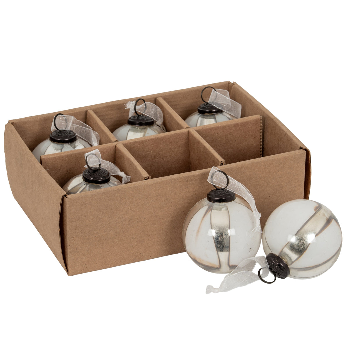 Coffee Ombré Set of 6 Glass Baubles