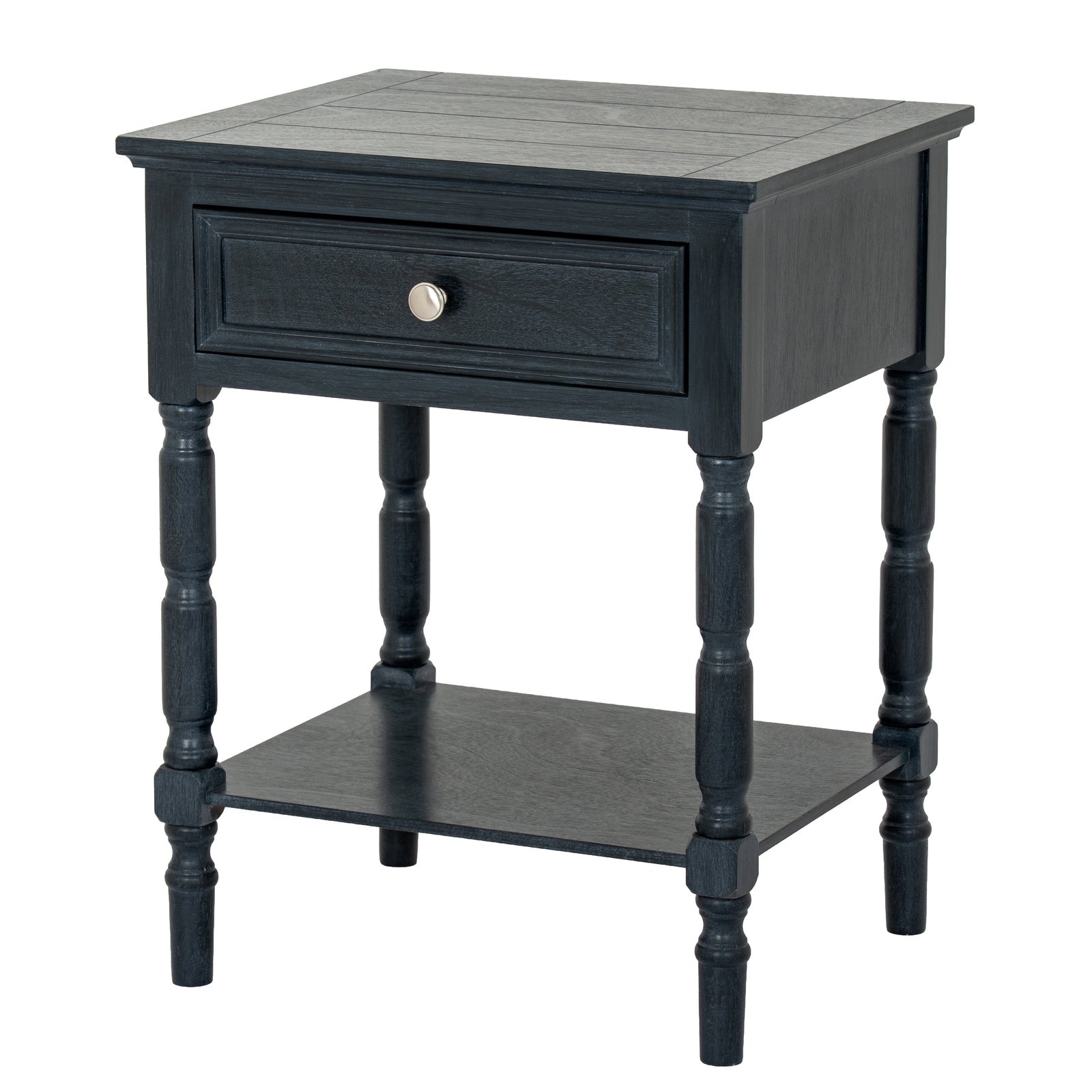 Black Wooden Side Table with Storage – alternate view 2