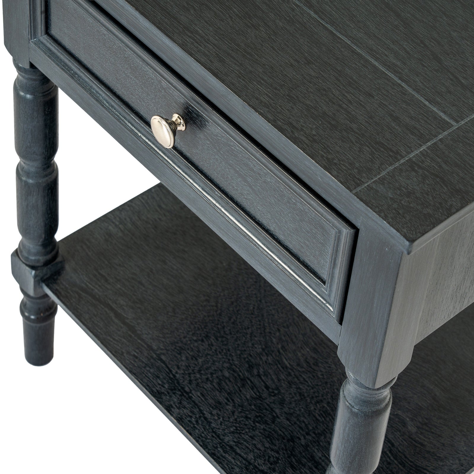 Black Wooden Side Table with Storage – alternate view 4