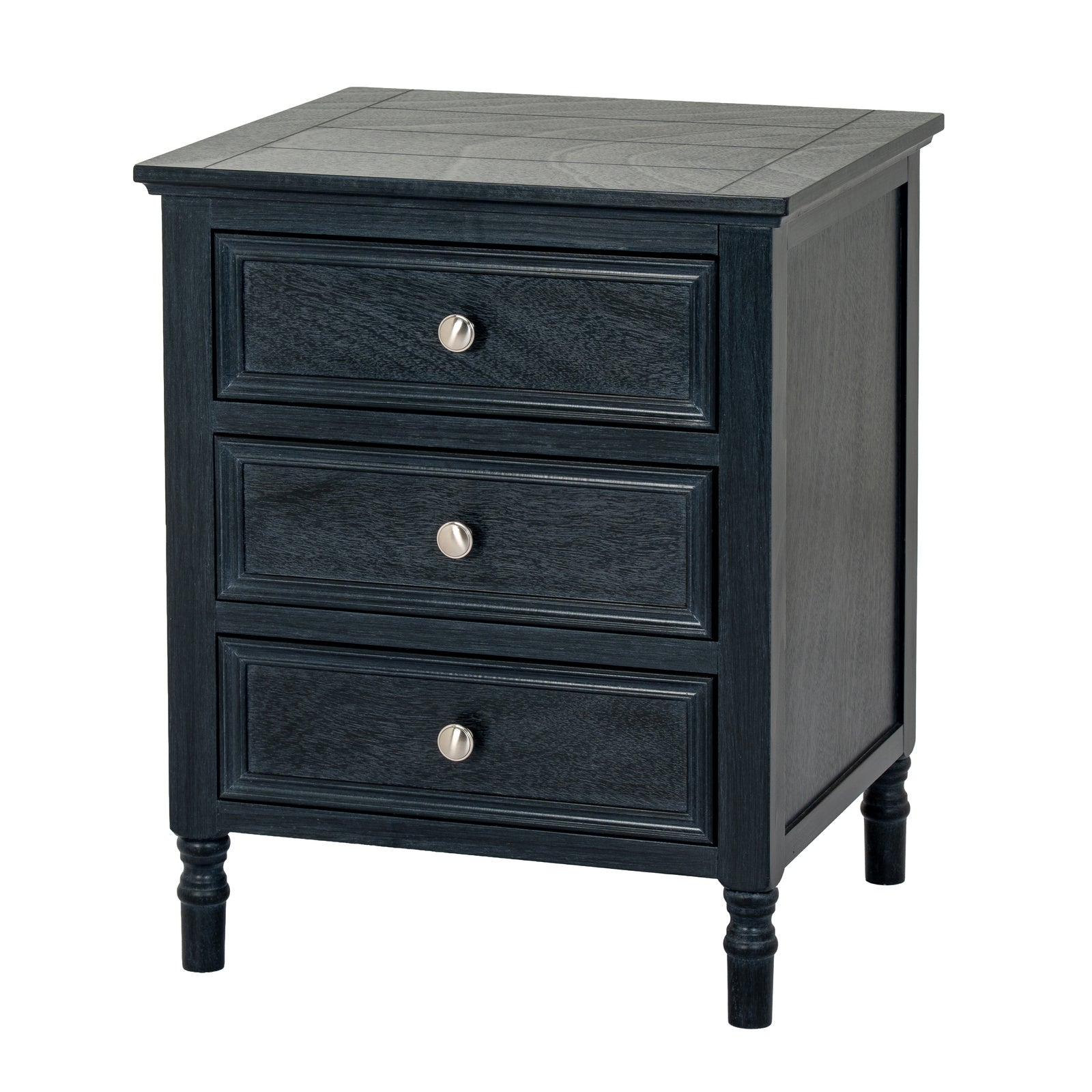 Contour Black Three-Drawer Side Table – alternate view 2