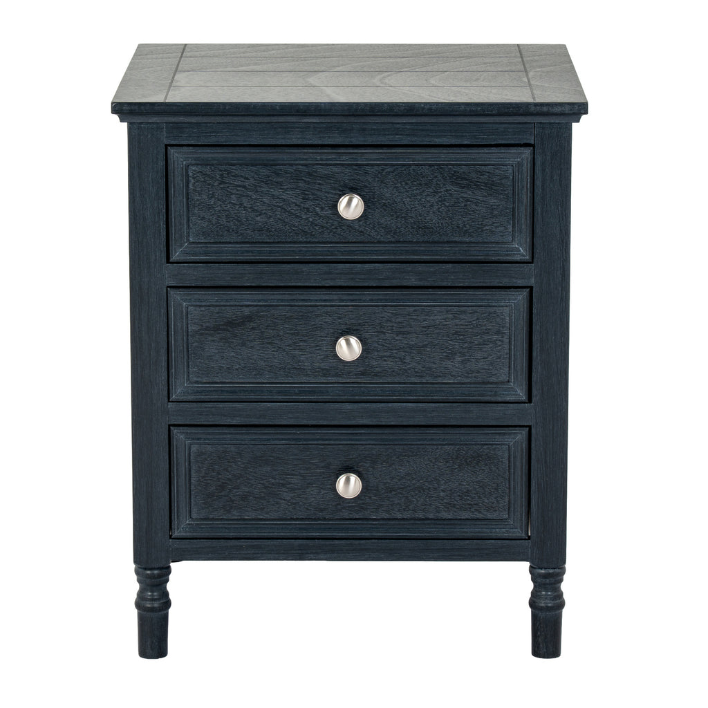 Contour Black Three-Drawer Side Table – alternate view 3