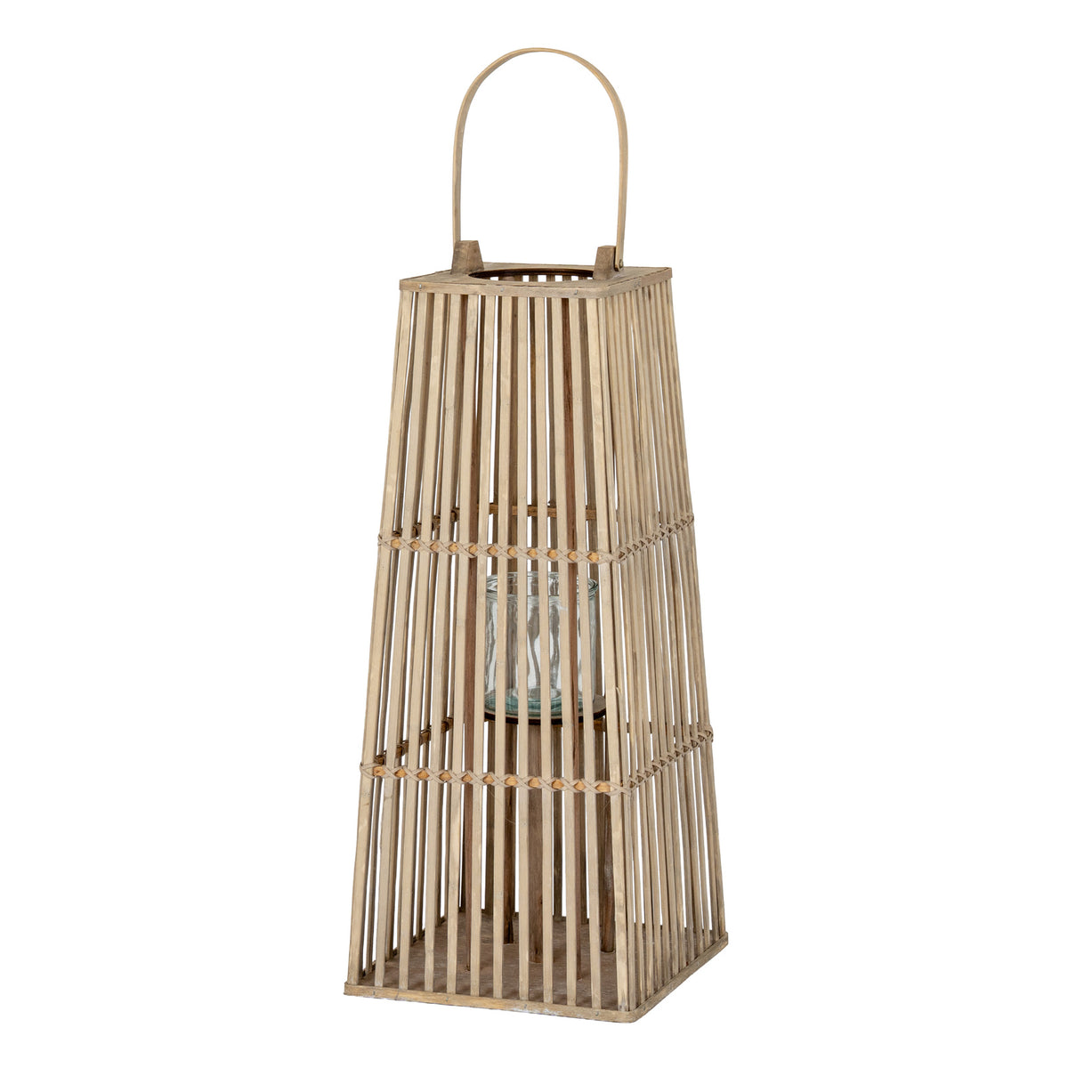 Medium Silo Wicker Lantern With Glass Holder detail