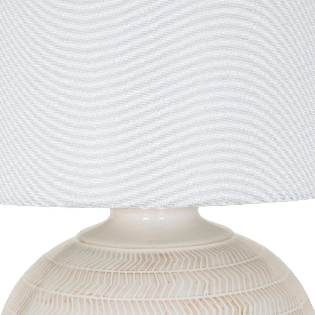 Chevronne Ceramic Table Lamp with Linen Shade – alternate view 4