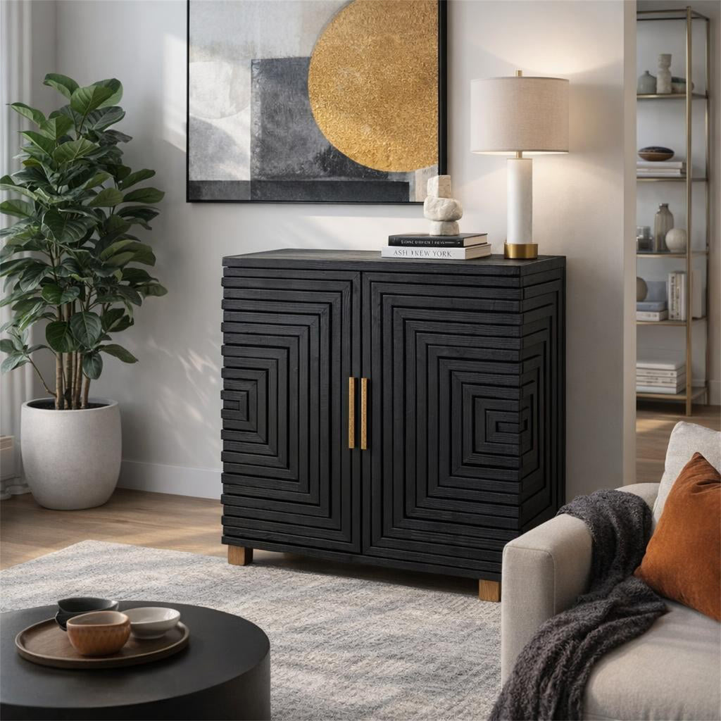 Lennox Black Small Two-Door Sideboard