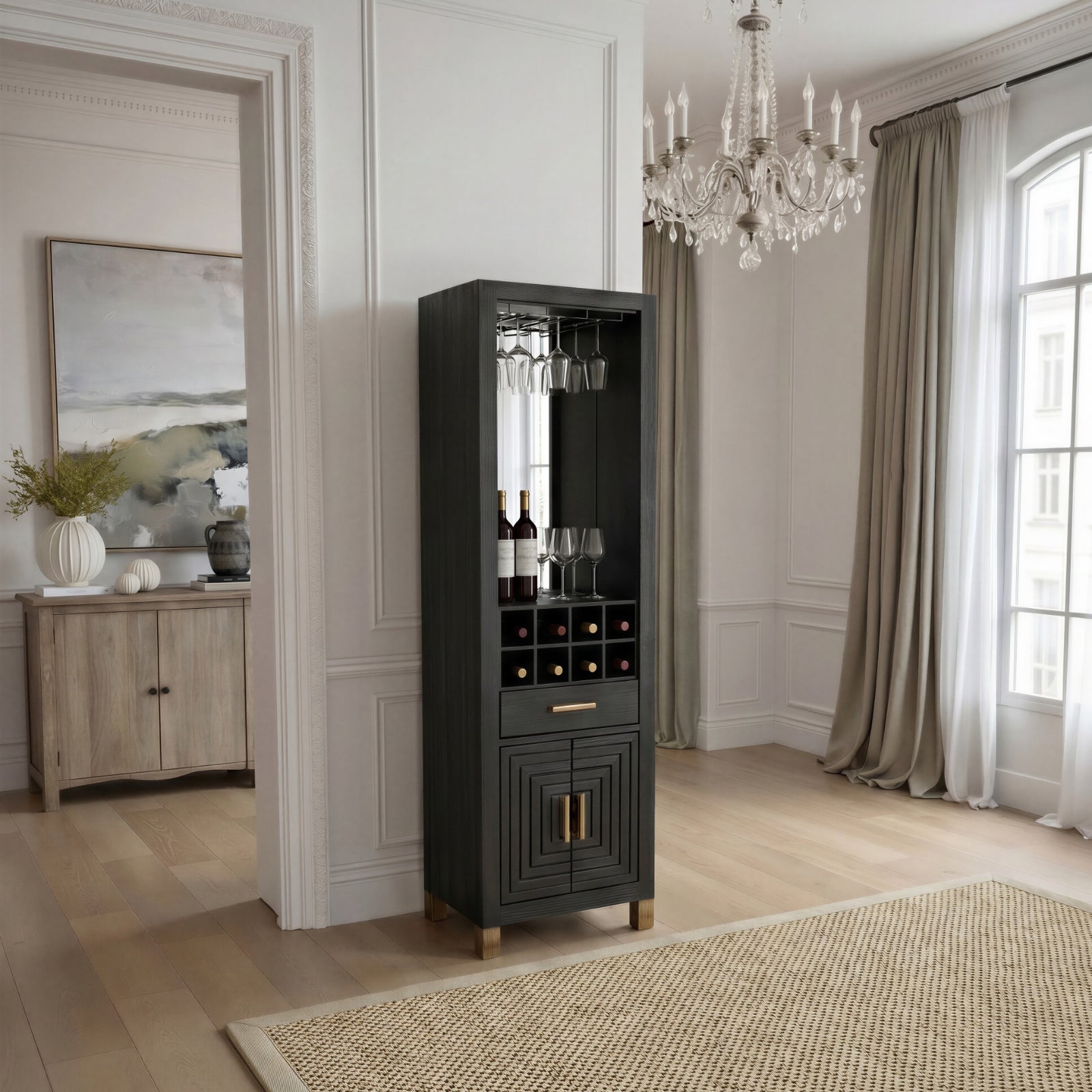 Lennox Black Drinks Cabinet