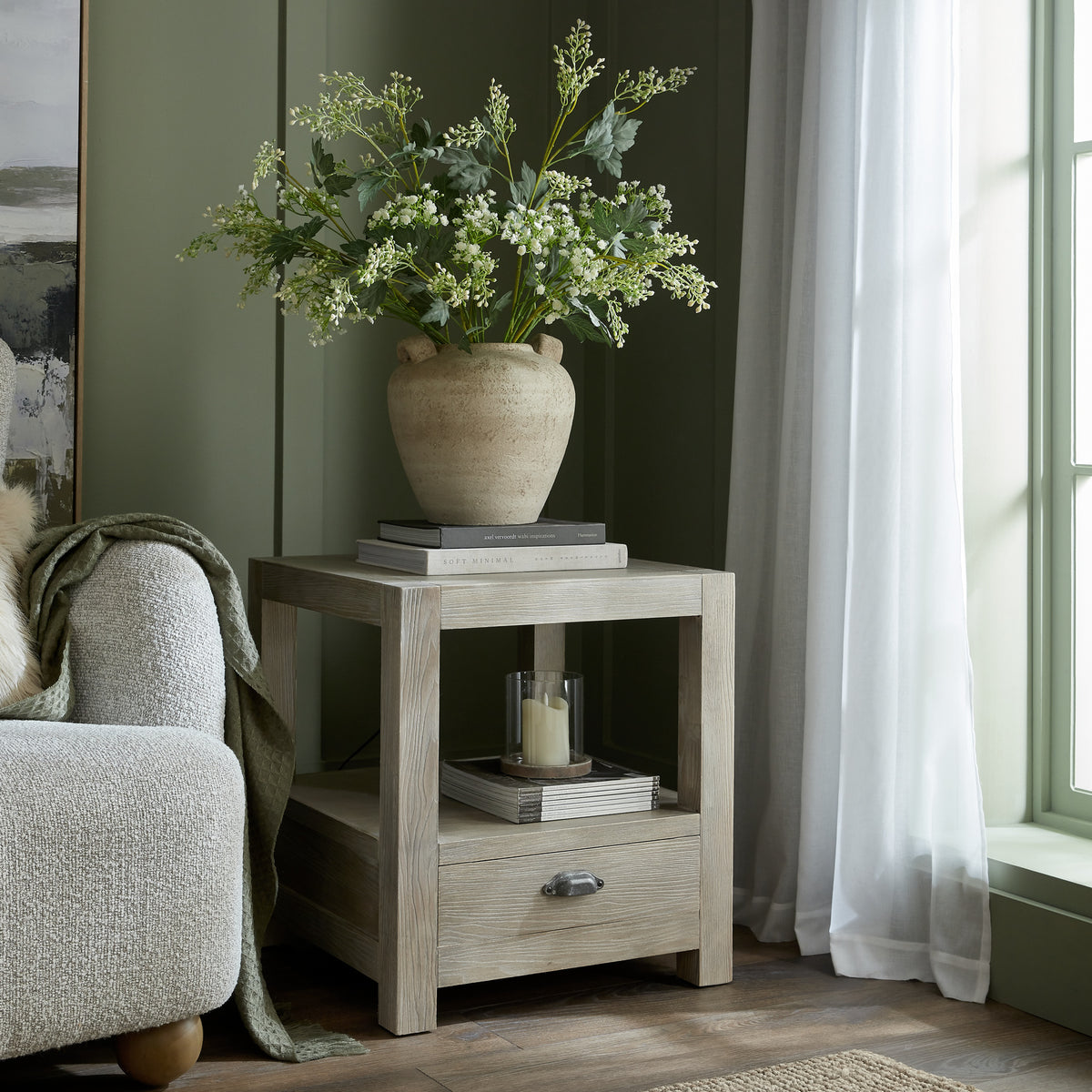 Haldon One-Drawer Side Table with Shelf – alternate view 2