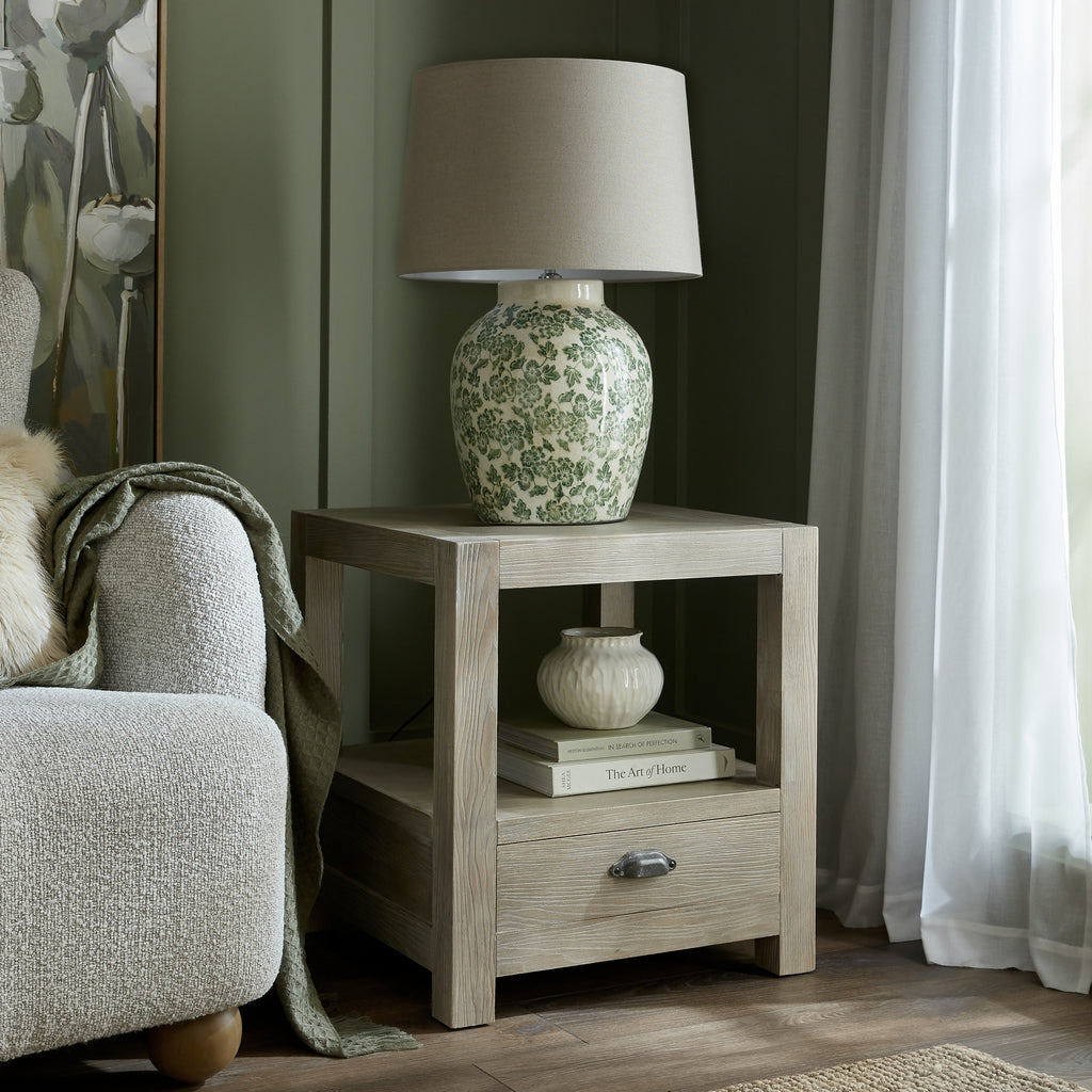 Haldon One-Drawer Side Table with Shelf