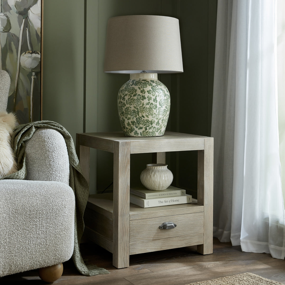 Haldon One-Drawer Side Table with Shelf