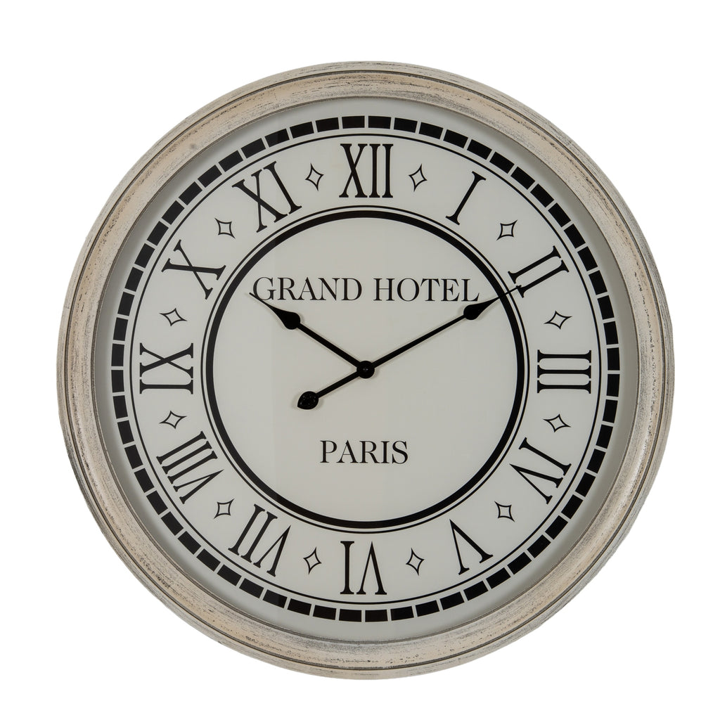 Hotel Paris Large Grey Clock with Glass
