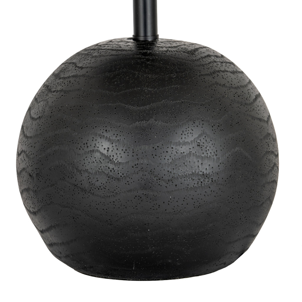 Black Cannon Table Lamp with Hessian Shade – alternate view 3