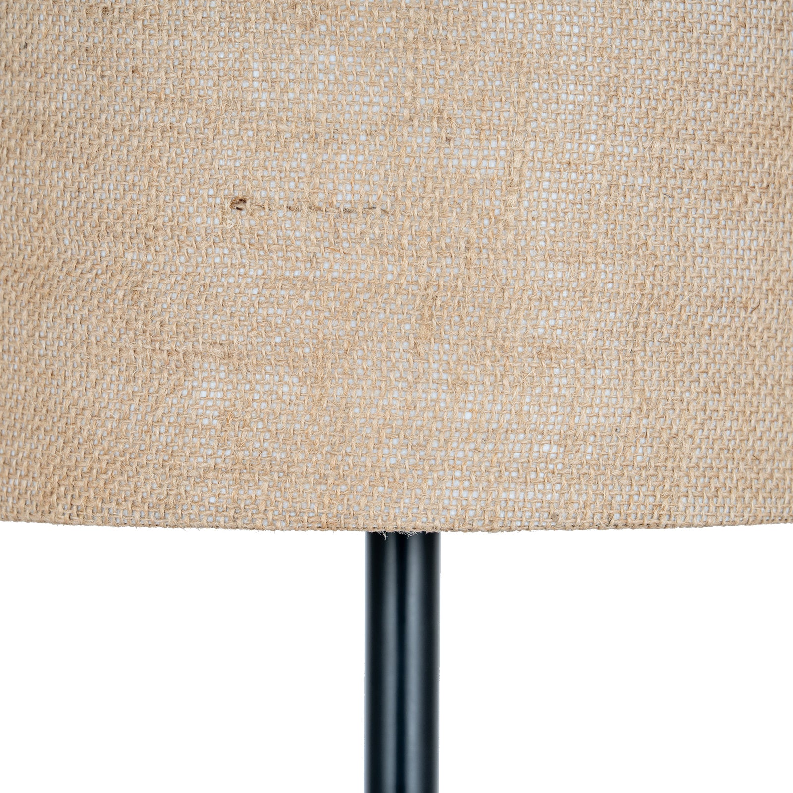 Black Cannon Table Lamp with Hessian Shade – alternate view 4