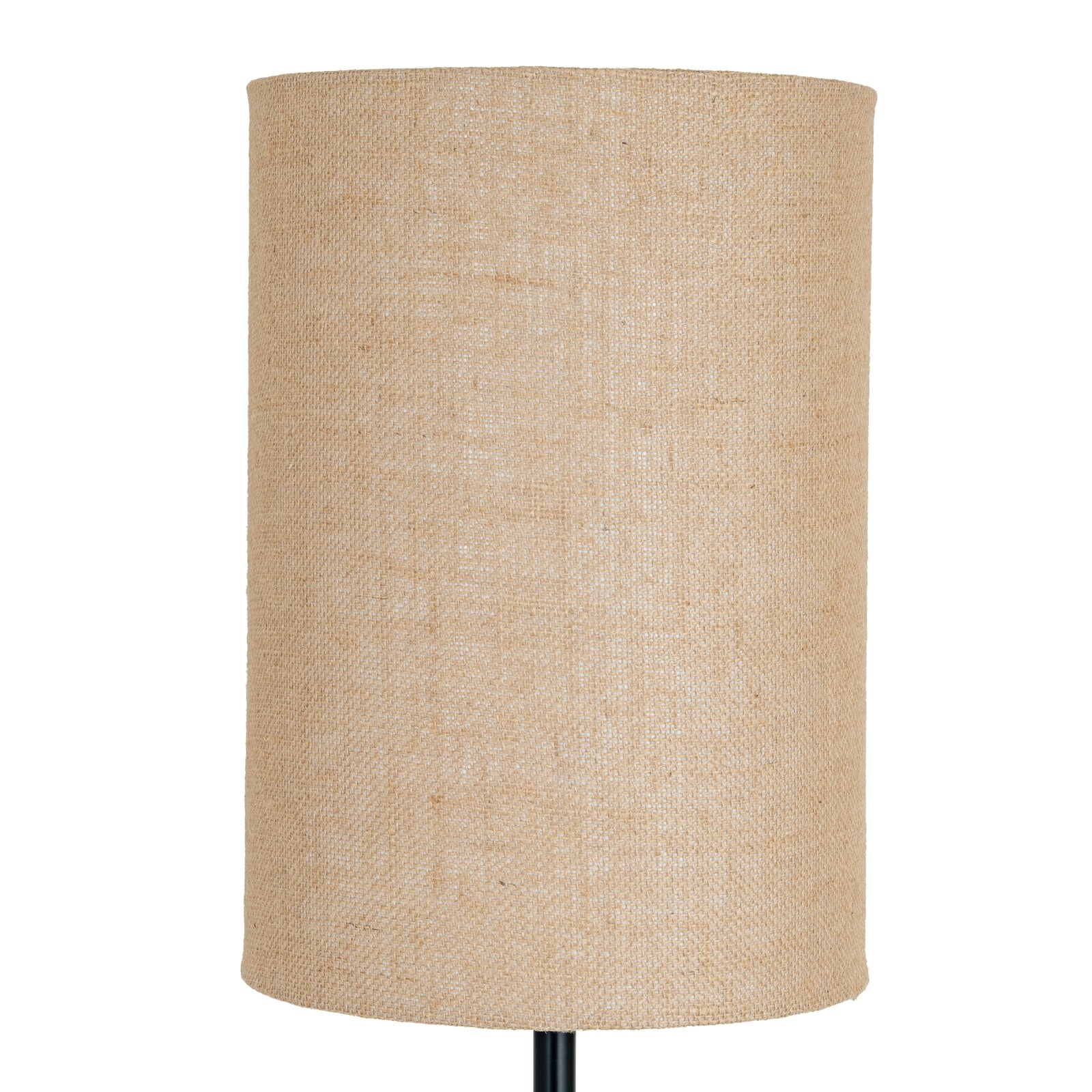 Black Cannon Floor Lamp with Hessian Shade – alternate view 3
