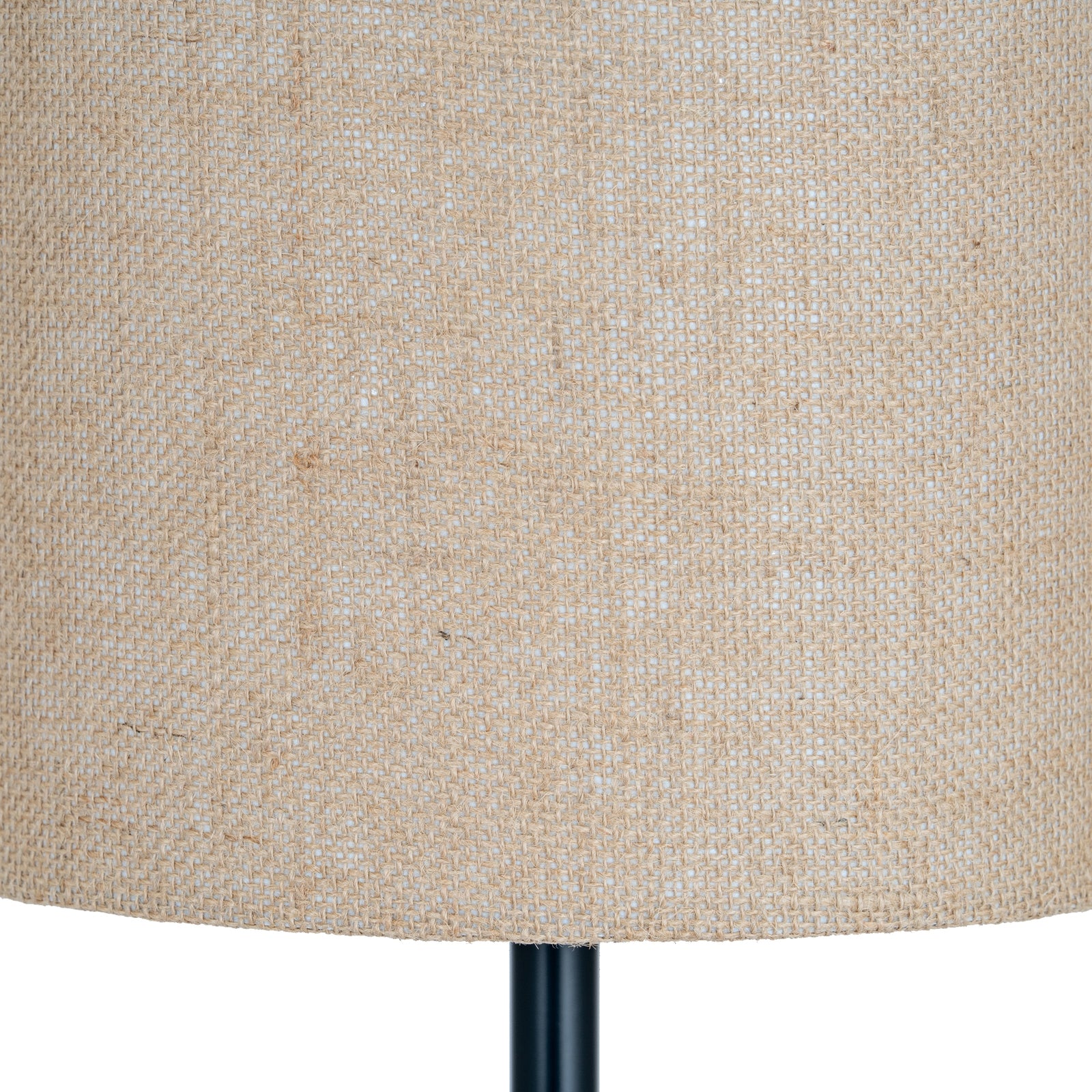 Black Cannon Floor Lamp with Hessian Shade – alternate view 4