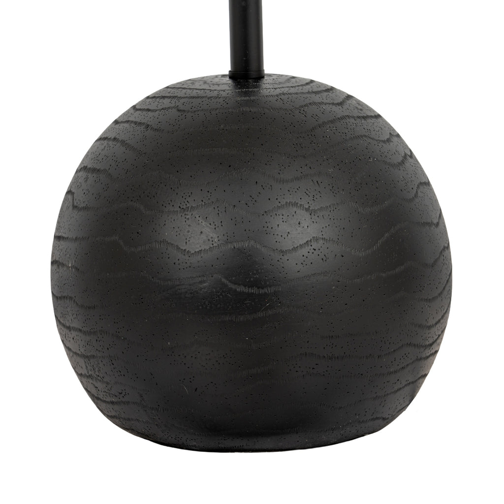 Black Cannon Floor Lamp with Hessian Shade – alternate view 5