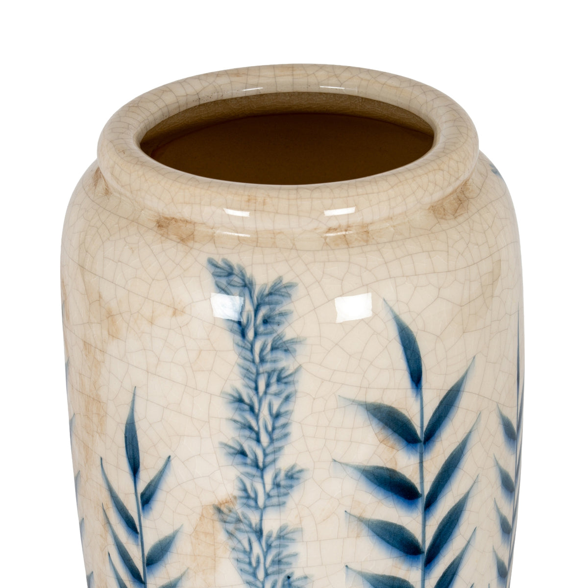 Large Blue Flora Tall Olpe Vase detail