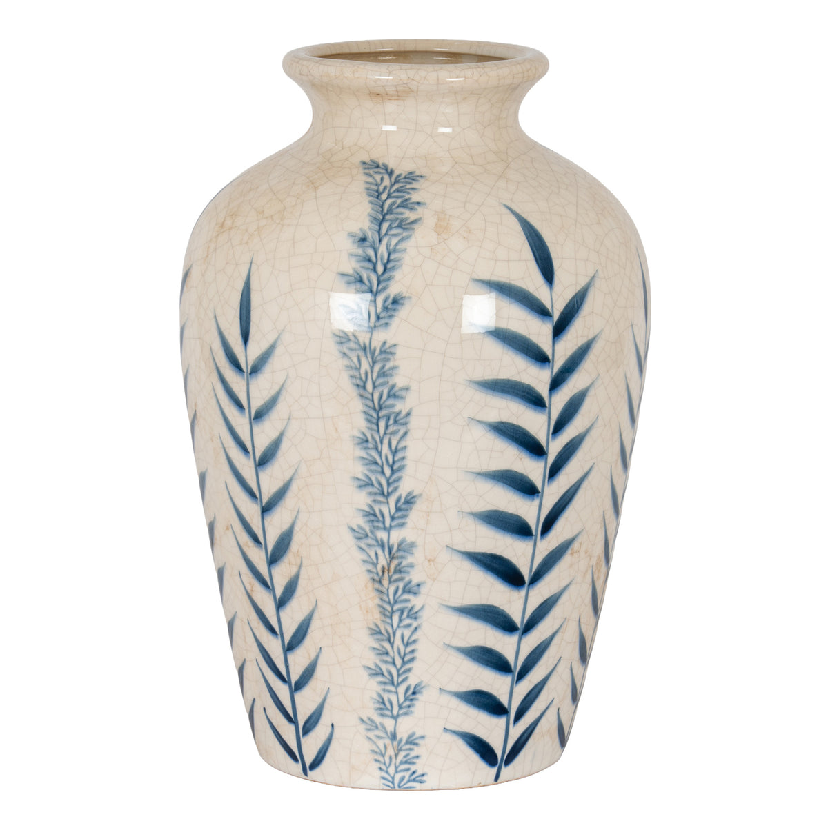 Classic Blue Flora Juniper Vase detail
