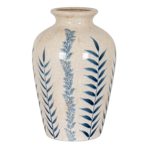Classic Blue Flora Juniper Vase detail