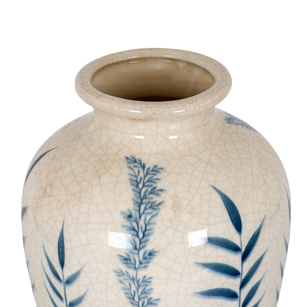 Classic Blue Flora Juniper Vase styled view