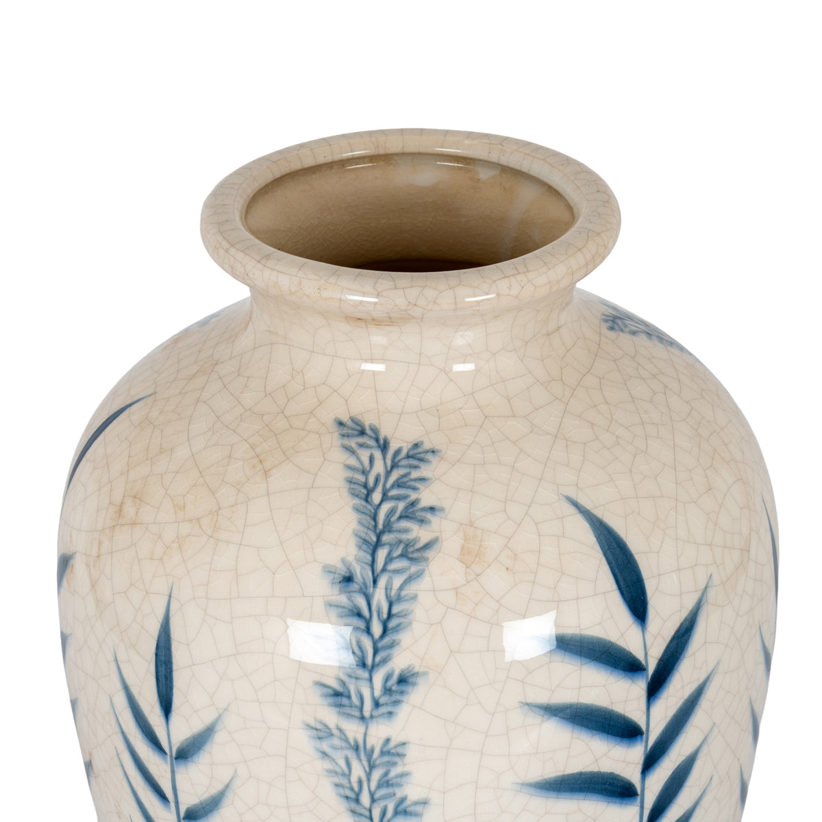 Classic Blue Flora Juniper Vase styled view